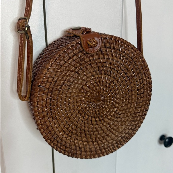Handbags - Brown Woven Crossbody Bag